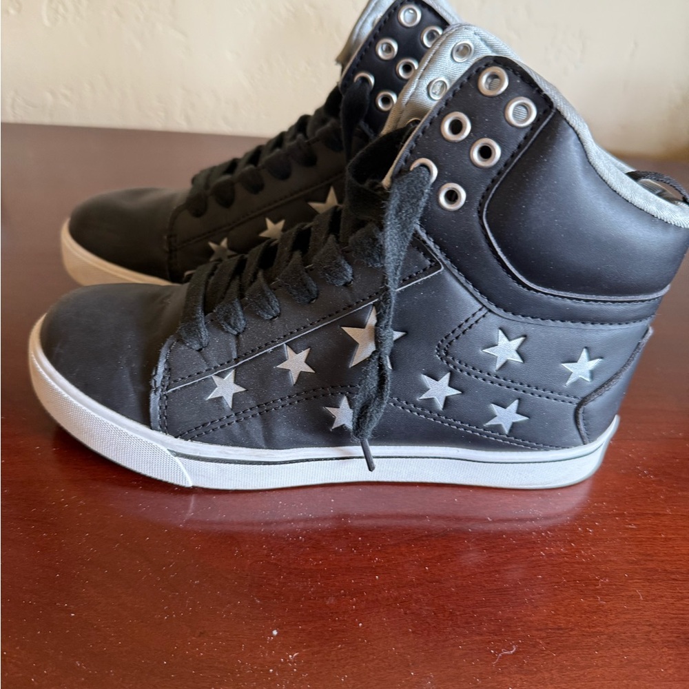 Pastry Black and White Star High-Top Sneakers